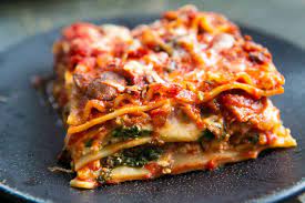 vegetarian spinach and mushroom lasagna