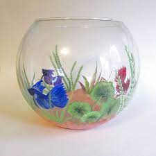 beta fish bowl hand painted fish tank