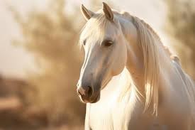 free photos pure white horse in dusty