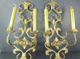 scroll french decor vintage gold candle