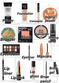 makeup list for beginners