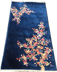 chinese art deco blue rug