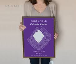 Coors Field Colorado Rockies Coors Field Seating Chart Gift For Rockies Fan Denver Colorado Art Mlb Baseball Blueprint Gift For Him