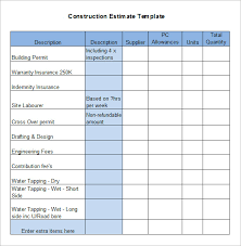 8 Construction Estimate Templates Pdf Doc Excel Free