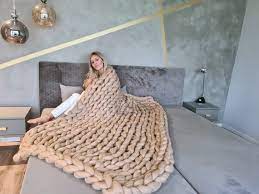 merino wool blankets giant knit for