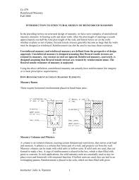 structural design of reinforced masonry