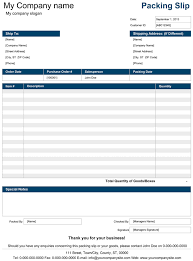 Packing Slip Free Packing Slip Template For Excel