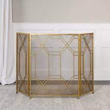 Gold Art Deco Style Fireplace Screen 3