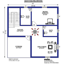 30x30 East Facing House Plan With Vastu