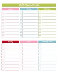 Printable Blank Weekly Checklist Template Daily Cleaning