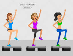 Fitness step images vectorielles, Fitness step vecteurs libres de droits |  Depositphotos