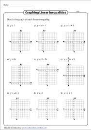 Graph each of the following lines. Graphing Linear Inequalities Worksheets