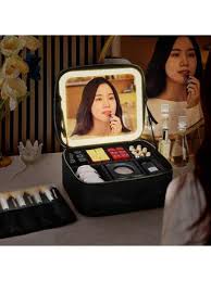 led light professional makeup case with