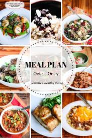 Healthy Meal Plan October 1 October 7 Jeanettes