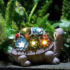 Garden Art Artifact Turtle With 7 Led