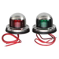 12v Yacht Led Navigation Lights Stainless Steel Bow Marine Boat Red Green Lamp