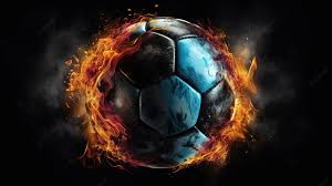 soccer ball in flames background hd
