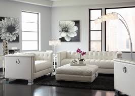 Pearl White Leatherette Sofa Modern