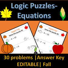 Fall Themed Solving Equations Number