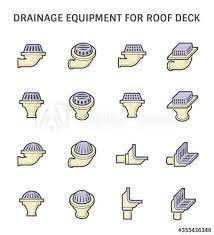Roof Deck And Drainage Equipment Vector