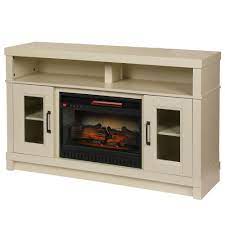 white electric fireplace tv stand