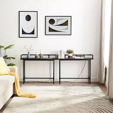 Vecelo Long Sofa Table With Power