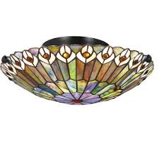 stained glass flush mount lights