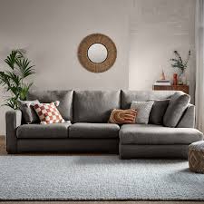 Chunky Weave Corner Sofa Grey