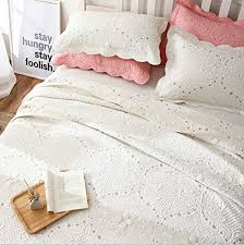 white bedding quilt set queen king size