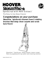 hoover spinscrub carpet cleaner user