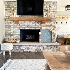country living room with a brick