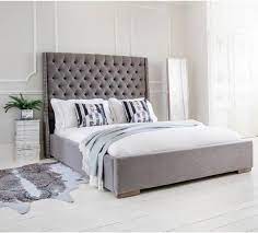 You are on the bed when just sitting, standing, jumping. Dickinsons Pompe Winged Bed Frame With Chesterfield Wingback Design Dickinsons Beds Bed Frame Specialists