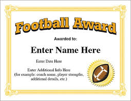 Football Award Certificate Template Recognition