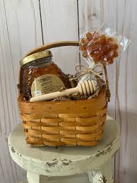 raw honey and honey pops in a basket