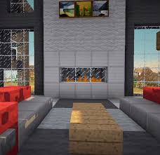 A lavish living room adorned with low slung furniture. Minecraft Furniture Minecraft Modern Minecraft Furniture Minecraft Houses