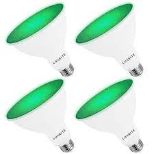Luxrite Led Par38 Flood Light Bulb 8w 45w Damp Rated Ul Listed E26 Base Indoor Outdoor Decoration 4 Pack Green