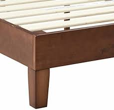 deluxe wood platform bed with headboard