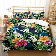 Hawaiian Flowers Tropical Bedding Set