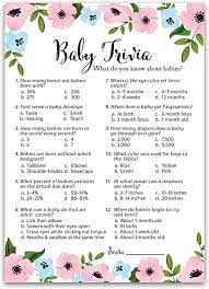 Ask them to recite something funny afterward! Amazon Com Gender Reveal Party Game Baby Trivia Game Pack Of 25 Pink Or Blue Fun Baby Facts Games Blue Or Pink Trivia Gender Neutral Floral Baby Shower Games Activities