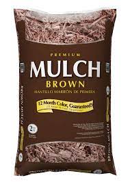premium 2 cu ft dark brown mulch in the