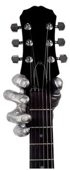 Guitar Grip Silver Metallic Male Hand