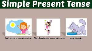 The simple present is a verb tense used to talk about conditions or actions happening right now or habitual actions and occurrences. Simple Present Tense Learn Basic English Grammar Kids Educational Video Youtube