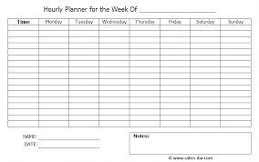 Blank Weekly Calendar Template Word Free Printable Week