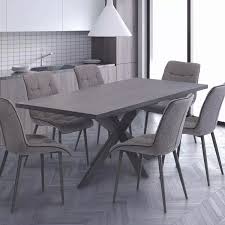 Dark Grey Extending Table Chairs Set