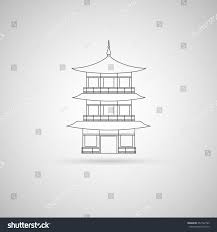 Outline Illustration Buddhist Temple Template Your Stock Vector
