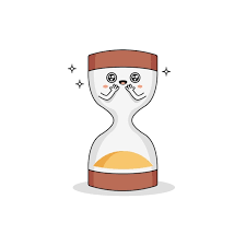 Cute Hourglass Cartoon Character With