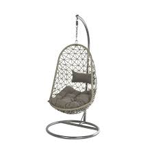 bologna wicker hanging egg chair grey