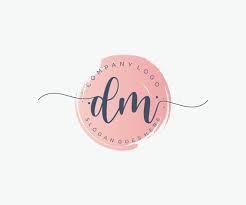 initial dm feminine logo usable for