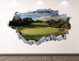 Golf Wall Decal Field Course 3d Smashed