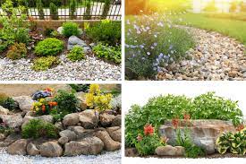 Decorate A Beautiful Flower Bed With Rocks